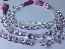 Pink Amethyst Concave Heart Shape Beads